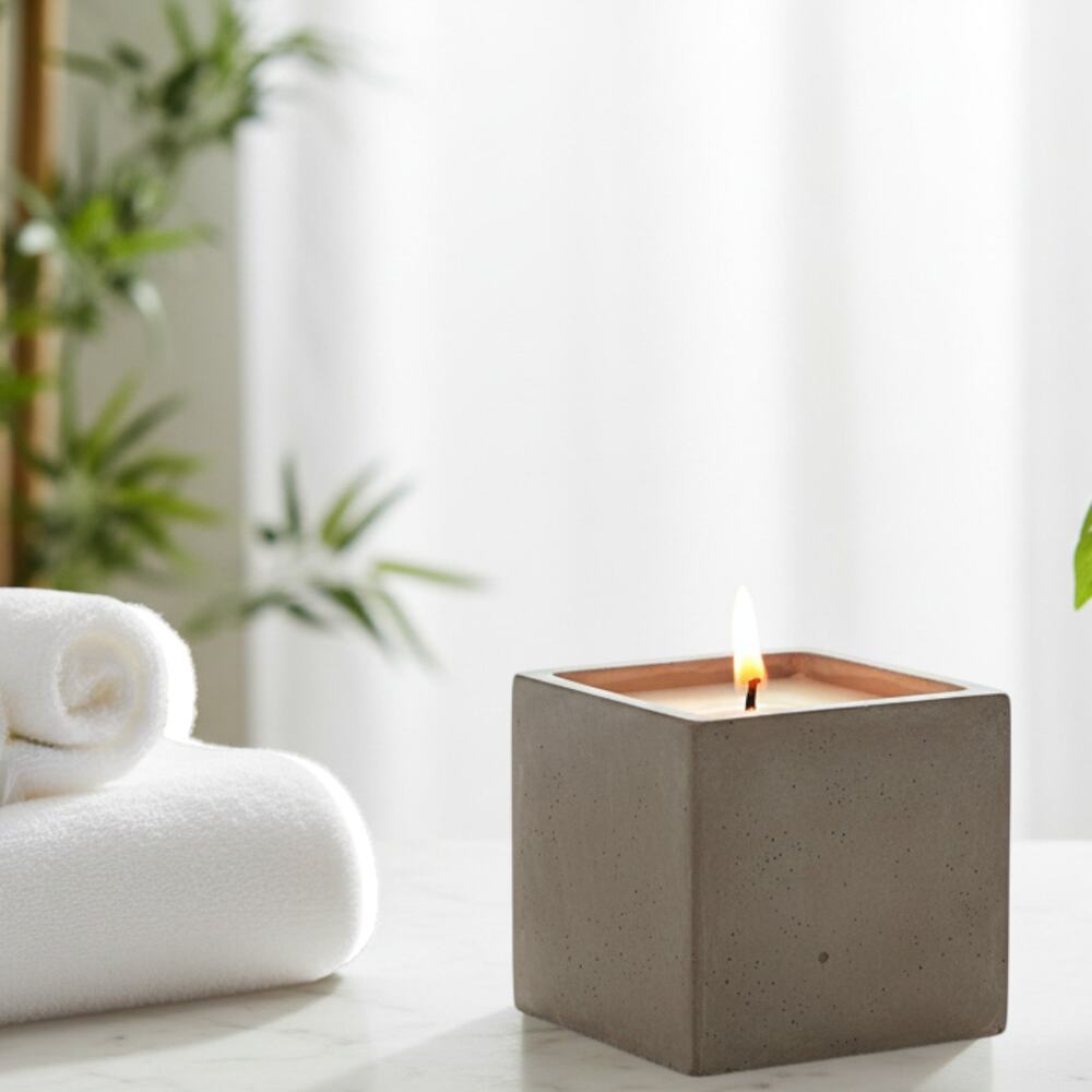 Soft Timber — Warm Vanilla Cedar Candle (Large Stone Block) — 14 oz / 35 oz - Picture 3 of 8